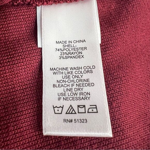 1.State Cozy Tie Back Sweater Top Womens Large Burgundy Red Pullover Sweatshirt - Picture 9 of 9